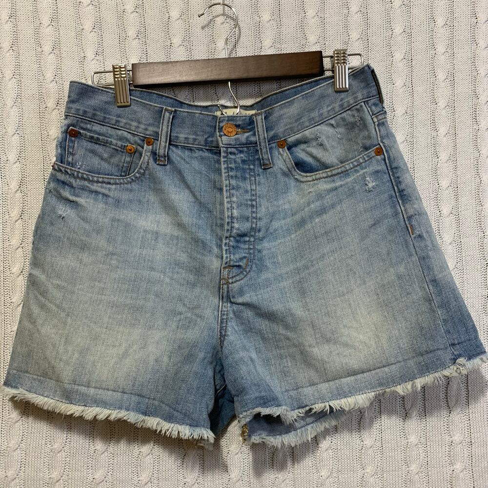 Madewell High Rise Raw Hem Denim Jean Shorts Women’s Size 28